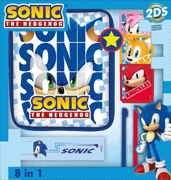 Indeca- Pack De 8 Componentes Para Nintendo 2 DS - (incluye funda) de SONIC Indeca- Pack De 8 Componentes Para Nintendo 2 DS - (incluye funda) de SONIC